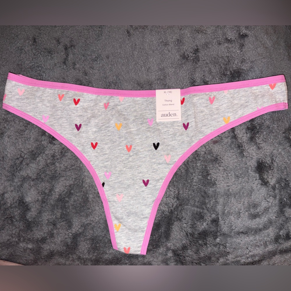 Auden Gray Thong with Pink Trim